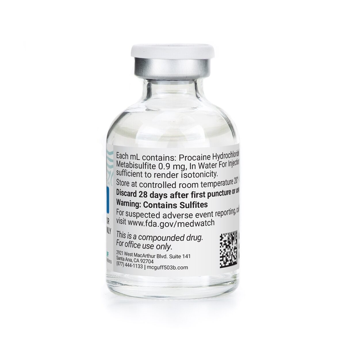 Procaine HCL 20 mg/mL, 30 mL, MDV, Each | McGuff Outsourcing Solutions