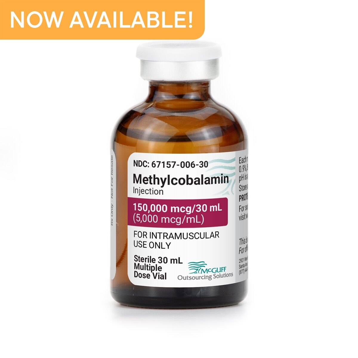Methylcobalamin 5,000 mcg/mL 30 mL, MDV, Each