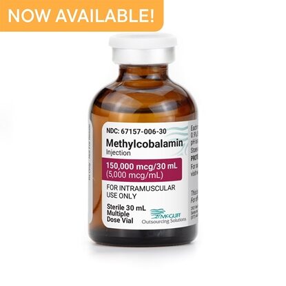 Methylcobalamin Injection, 5,000 mcg/mL, 30 mL Multiple-Dose Vial